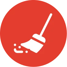 Broom sweeping a hard floor